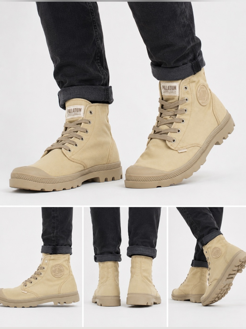 Palladium Pampa Hi Canvas Boots Men’s US 9.5 Beige